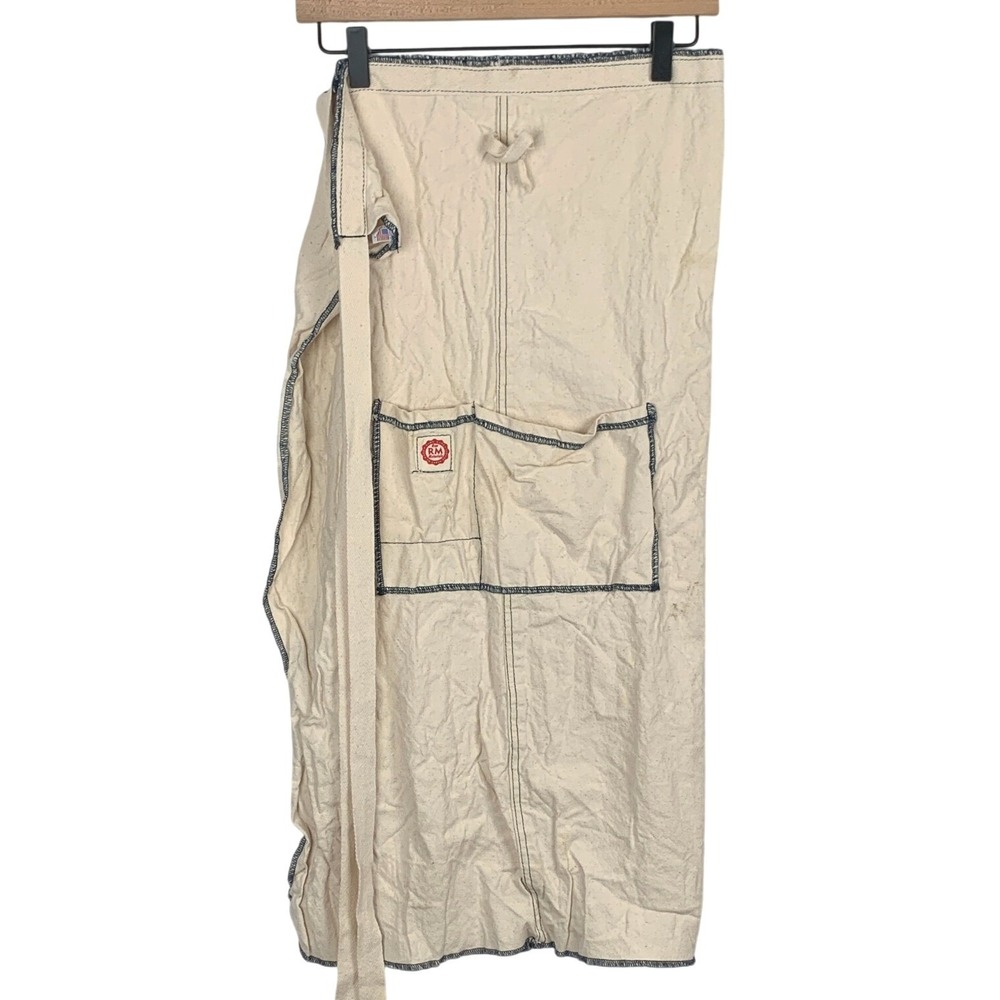 RAW MATERIALS Canvas Bistro Apron Natural Cotton Utility Made in USA